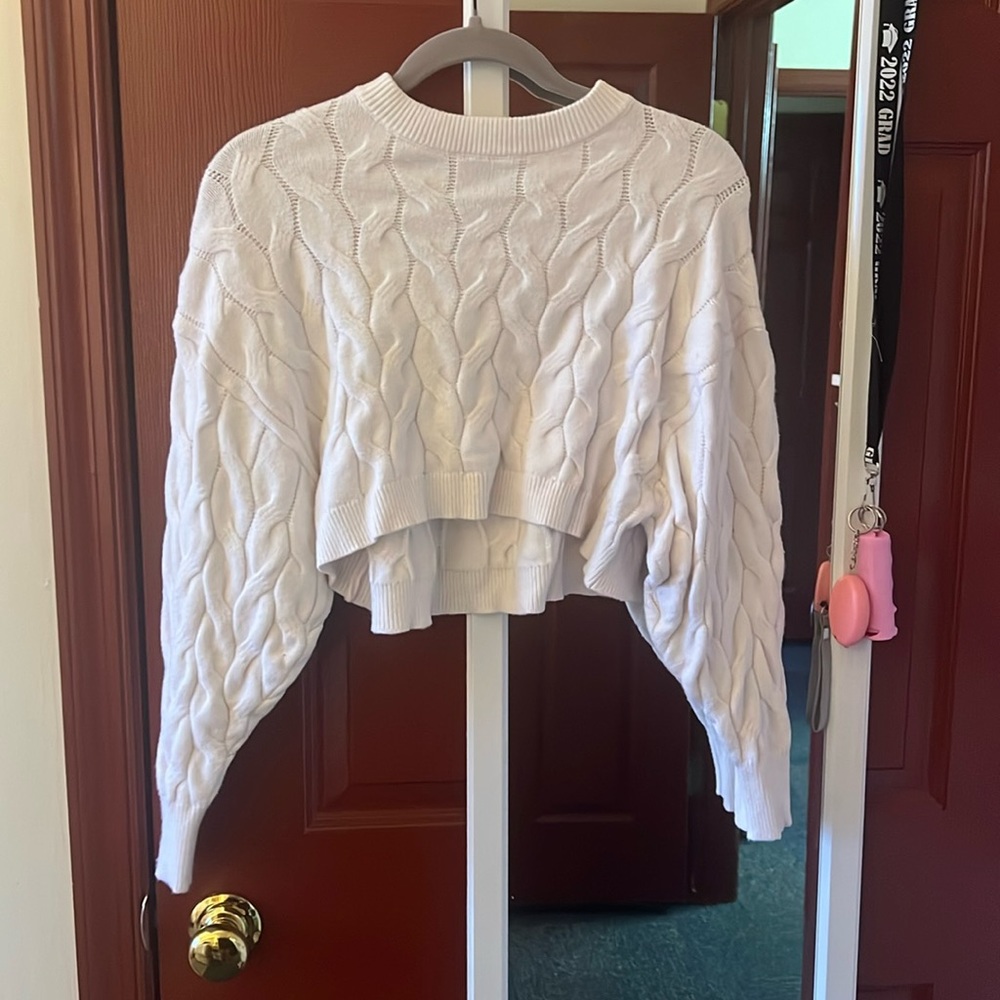 White cropped sweater